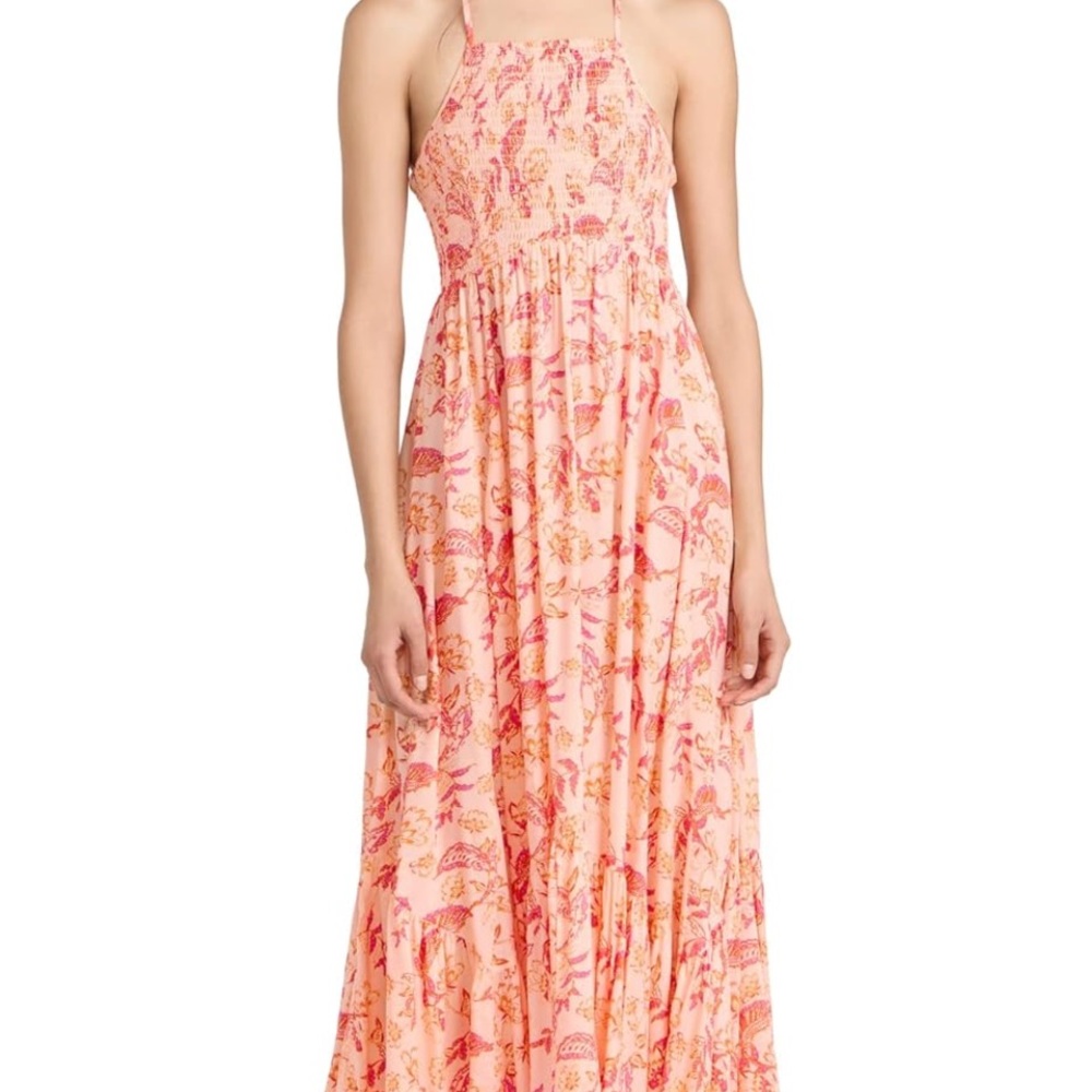 Floral print, Adjustable shoulder straps, Smocked bodice, never been worn.